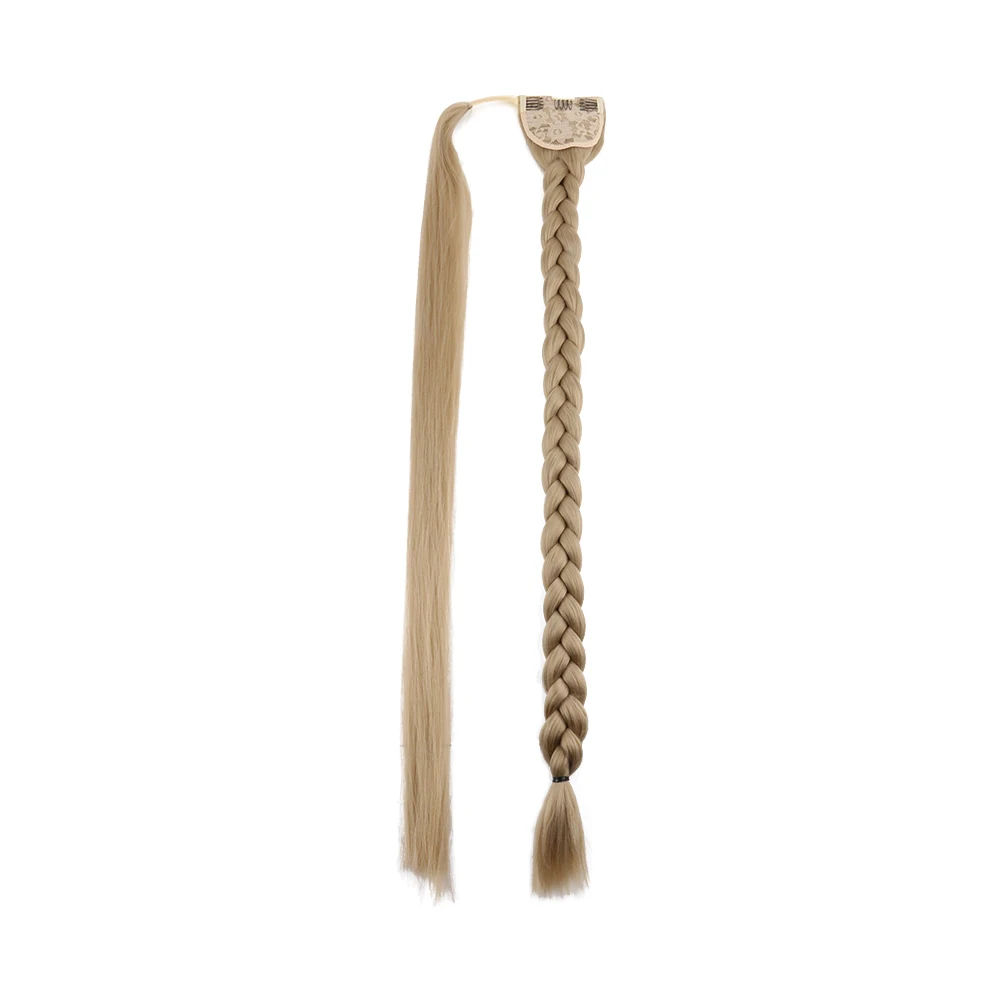 Jumbo Pre Braided Ponytail 90cm 36inch Long Black Brown Burgundy Blonde Ombre Color Wrap Around Box Braids