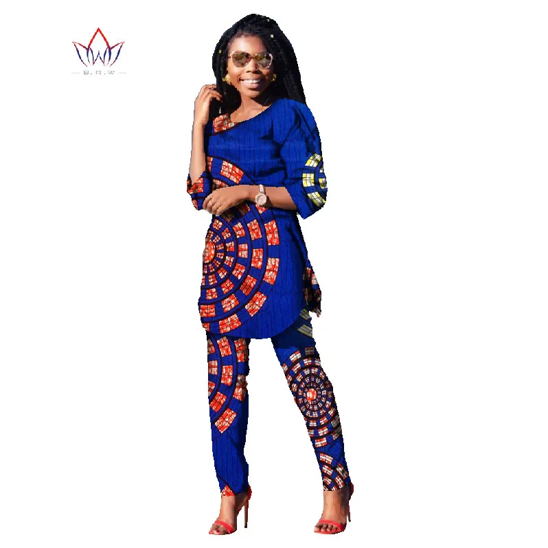 

2017 Summer Two Piece Set Wax Top and Pants Women Suits Two Piece Set African Women Clothing Plus Size 6xl Brand Custom WY481