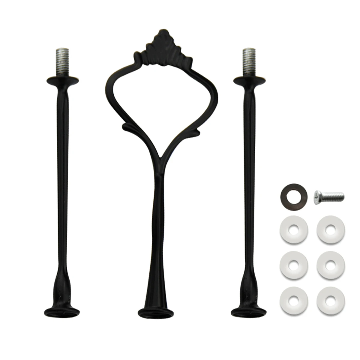 2 Tier Hardware 3 Tier Crown Metal Cake Plate Stand Fitting Party Tray Cake Food Dessert Rack Holder for Kitchen Home No Plate - Цвет: Черный