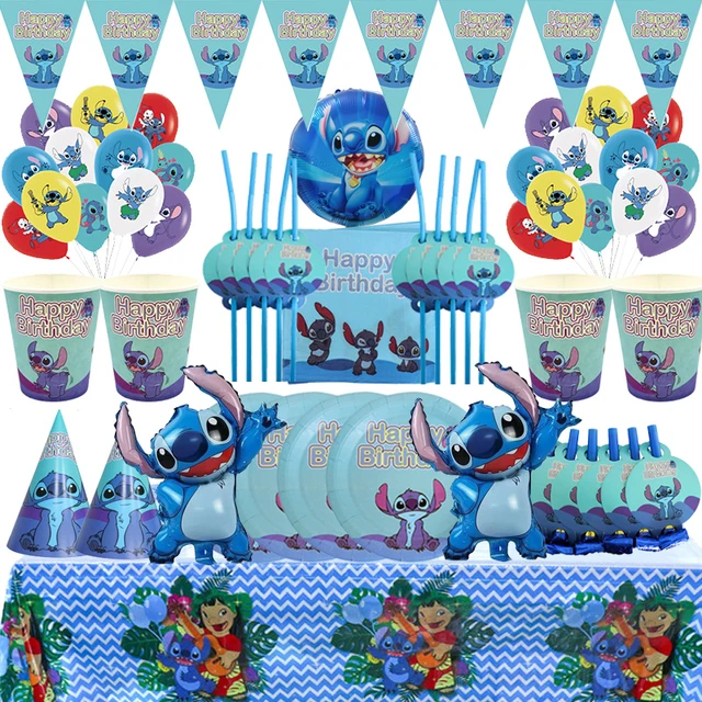 Fournitures de ixà Thème Disney Stitch, Ensemble de Poulet Britannique,  Assiettes en Papier, Ballons Standard, Décor de ixPréChristophe pour Enfants,  Anniversaire - AliExpress