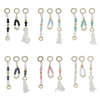 

3Pcs/set Baby Wooden Teeth Beads String Tension Ring Newborn Puzzle Toy