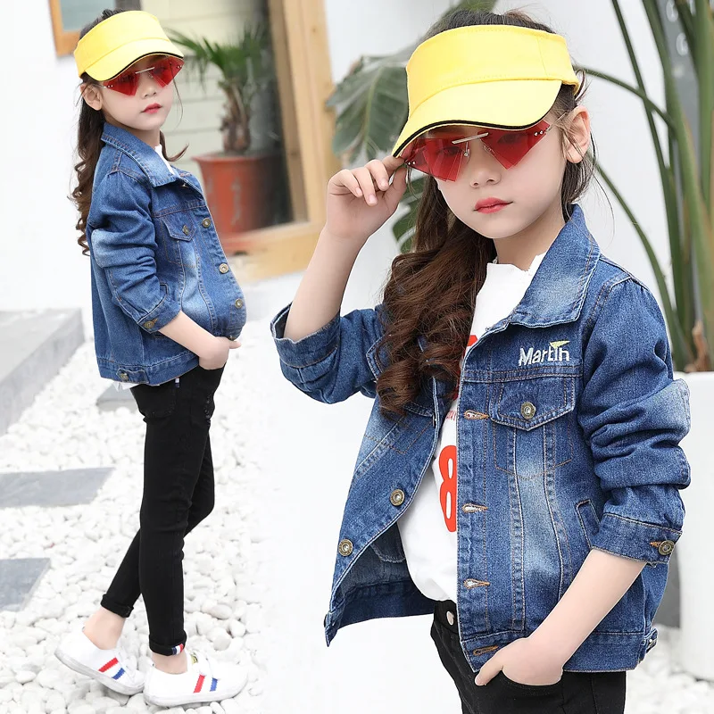 

Girls' Jean Jacket Spring And Autumn 2019 New Style Korean-style Fashionable Children Short Jacket Big Kid Western Style Spring