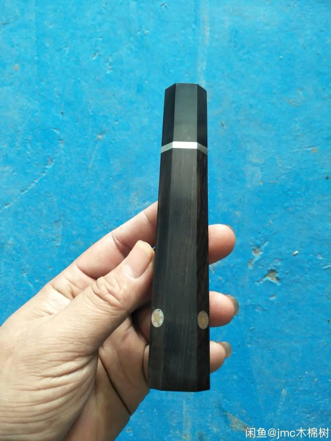 

Buffalo Horn Natural Black Ebony Wood Handle Octagonal Handle Crafts Manual DIY Semi-finished Damascus Knife Handle Kitche