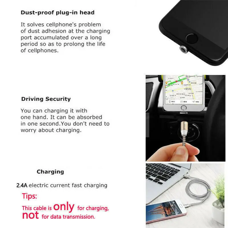 Магнитный кабель для быстрой зарядки 360 ° Micro/IOS/USB C 1 м 2 3 samsung S6 S7 S8 A50 A70 iPhone 5 6 7 8 X XS MAX
