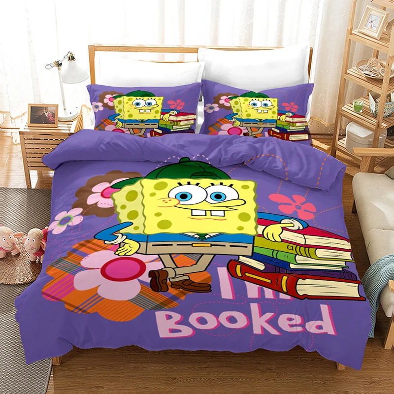 Catoon Spongebob 3d Duvet Cover Set Bedding Set Luxury Bedding