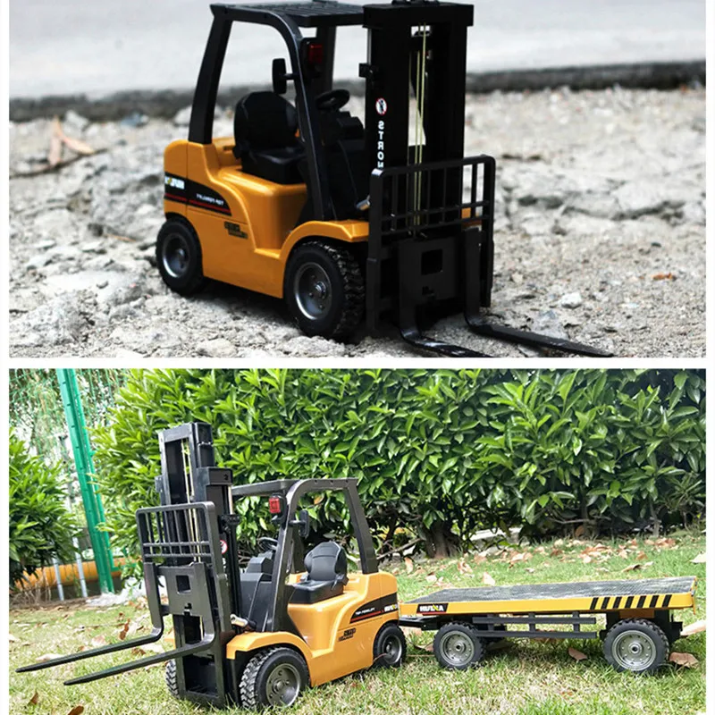 Multi-Functional Forklift Truck 2.4G Alloy Large Truck With Light 360Degree Rotation Lifting Electric Engineering Vehicle Truck 5