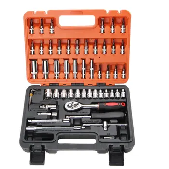 

46/53 Piece Socket Wrench Set Combination Tool Set Practical Auto Repair Durable Practical Hardware Tools