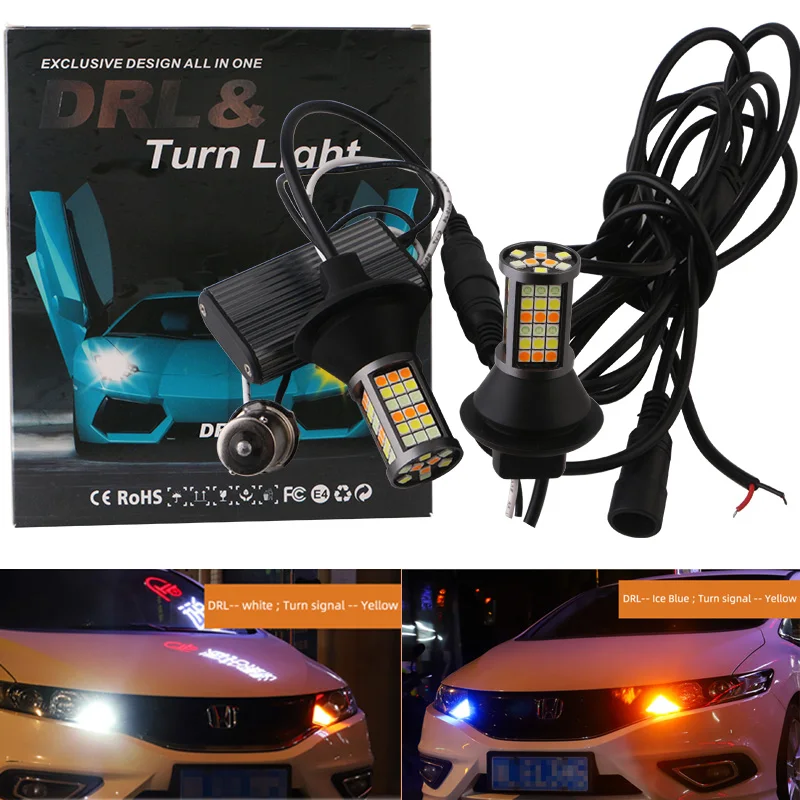 

1Set LED Canbus NO Error 1156 BA15S BAU15S PY21W 3156 P27W 7440 W21W Car Lights 12V Amber+White+Ice Blue DRLTurn Signal Bulbs