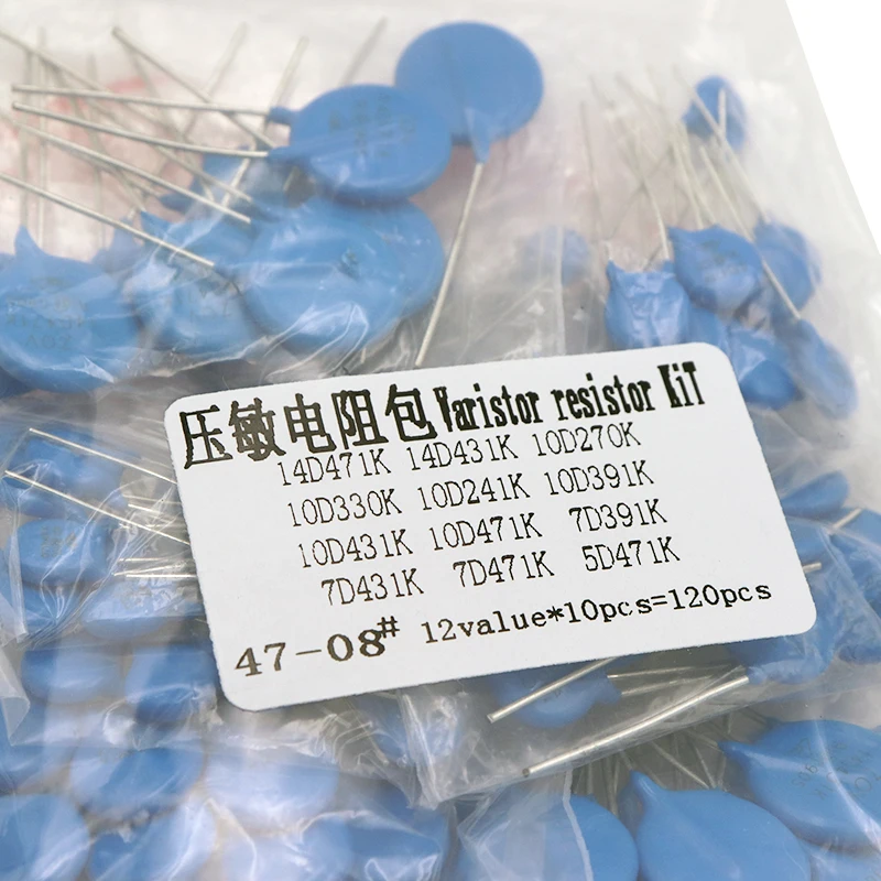 Varistor Resistor Assorted Kit 5D471K 7D471K 7D431K 7D391K 10D471K 10D431K 10D391K 14D471K 14D431K 10D241K 100pcs=12value*10pcs