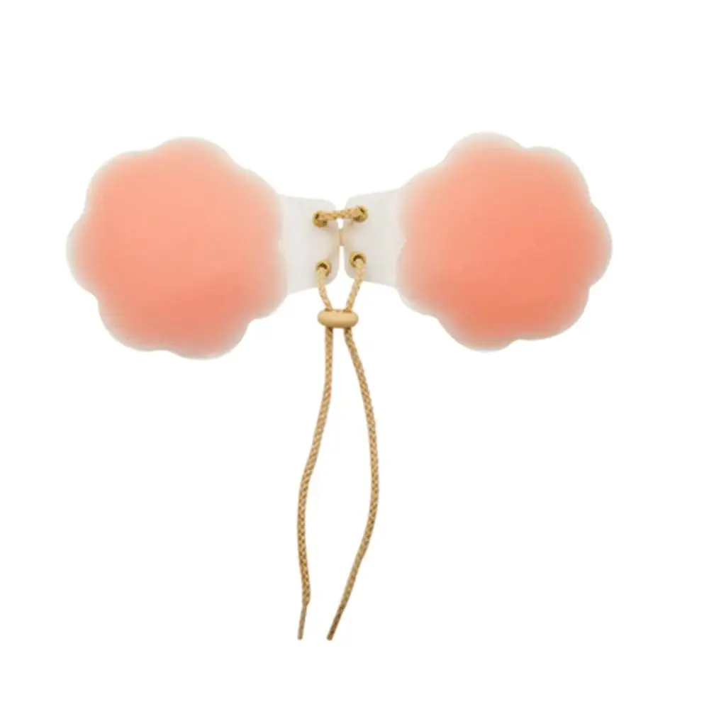 Самоклеющийся силикон бюстгальтер с бретелями невидимая открытая спина для женщин усилитель груди A/B/C/D чашка - Цвет: flower1