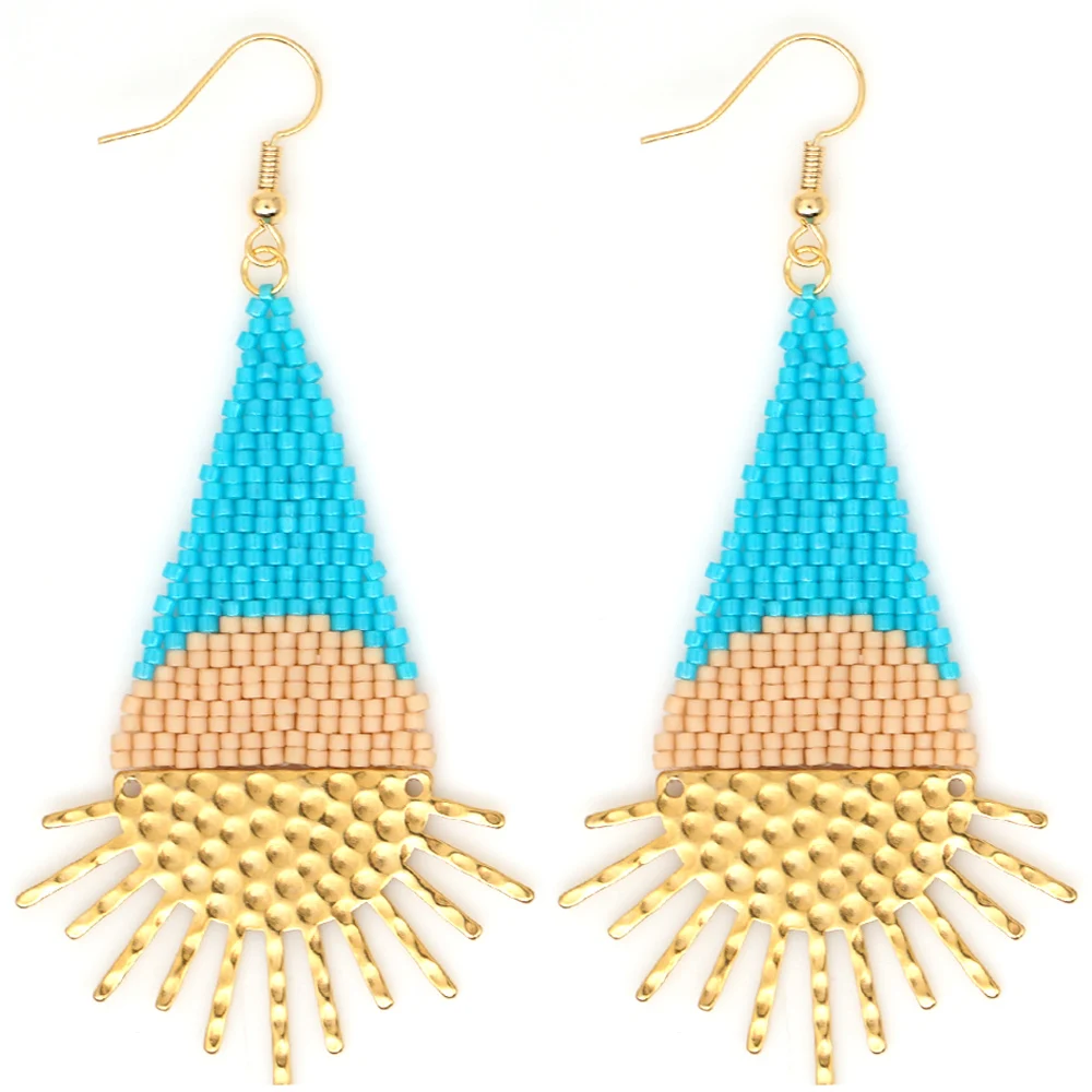 Go2boho, богемные серьги MIYUKI, женские солнцезащитные серьги, женские серьги, подарок на лето, пляж, ручная работа, лето, сделай сам, ювелирное изделие - Окраска металла: 2019-11-11