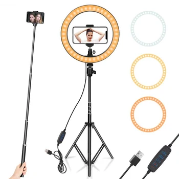 

10'' LED Ring Fill Light Desktop Camera Led Ring Light For Streaming Makeup Dimmable Photography Lighting Ring Fill Light 2020