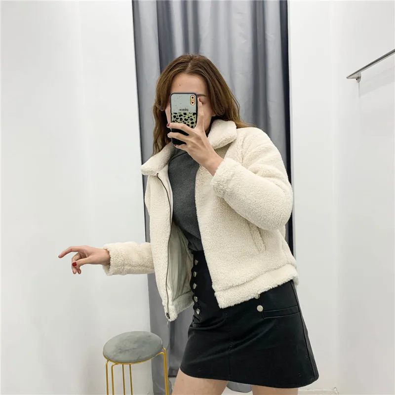 

2019 Europe And America Winter New Style Loose-Fit Versatile Lambs Wool Fleece Short Jacket Women's 8073/241