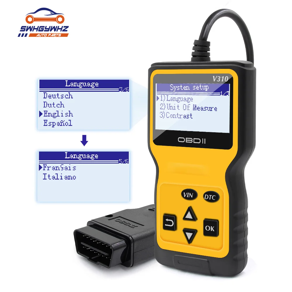 V310 OBD считыватель кодов OBD2 сканер для проверки неисправности двигателя