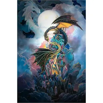 

Full Rhinestones Painting Home Decor diy 5d diamond painting Cross Stitch Pterosaur Pattern square Diamond Embroidery Couple