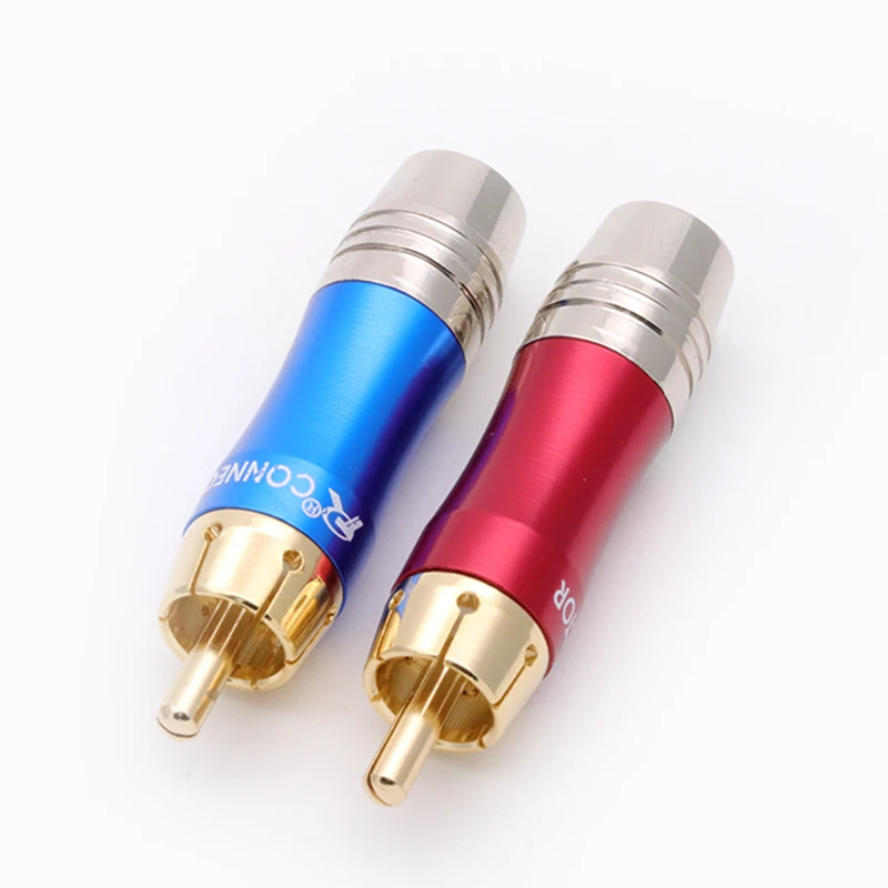 RCA Connector Wire Male/Female Plug Audio Adapter Blue&Red Pigtail Speaker Plug for 8mm Cable Gold Plated 1pair/2pcs wire connector terminals wire connector electrical connectors connector adapter electrical connector power adapter plug audio jack adapter audio av adapter cable adapter cable connector speaker terminal connector coaxial connector coaxial cable connector rf connector