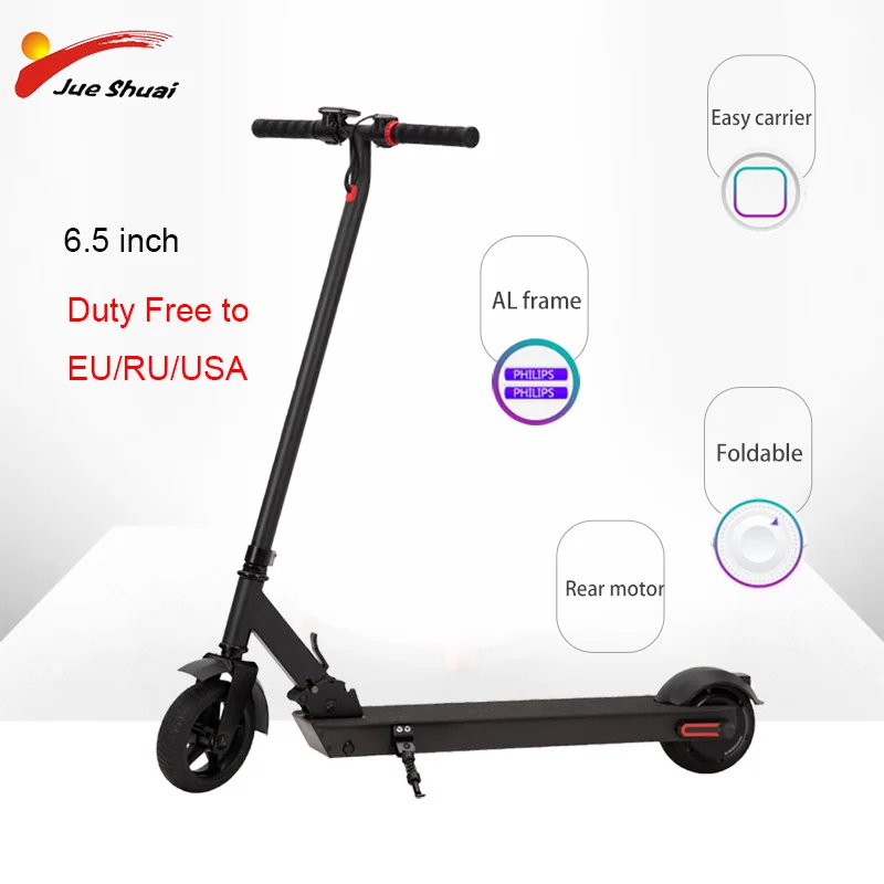 Discount 6.5" Electric Scooter 24V Rear Motor Wheel 8Ah Battery Adults Foldable Patinete Electric Skateboard Kick E Scooter Houverboard 0