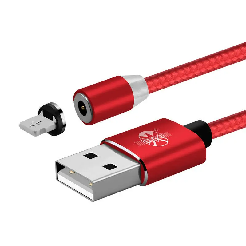 UGI 2.4A Магнитный USB кабель для быстрой зарядки Micro IOS type C 1 м 2 м 3 м для мобильного телефона для iPhone huawei Sumsung Xiaomi LG G5 G6 G7 - Цвет: Red ios Cable