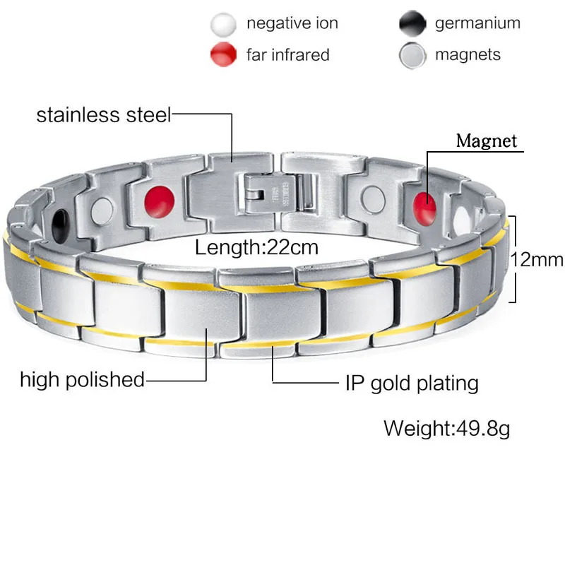 Мужские и женские роскошные модные Энергетические Браслеты 316L из Нержавеющей