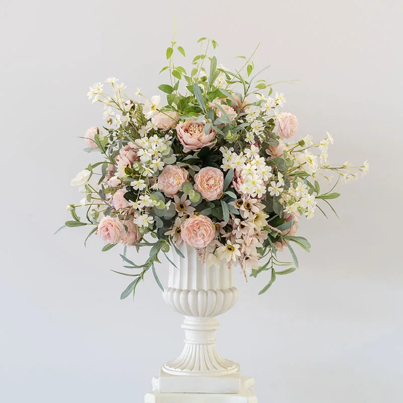 Custom wedding silk flower props Roman flowerpot Road Flower artificial flower ball wedding T stage flower art layout