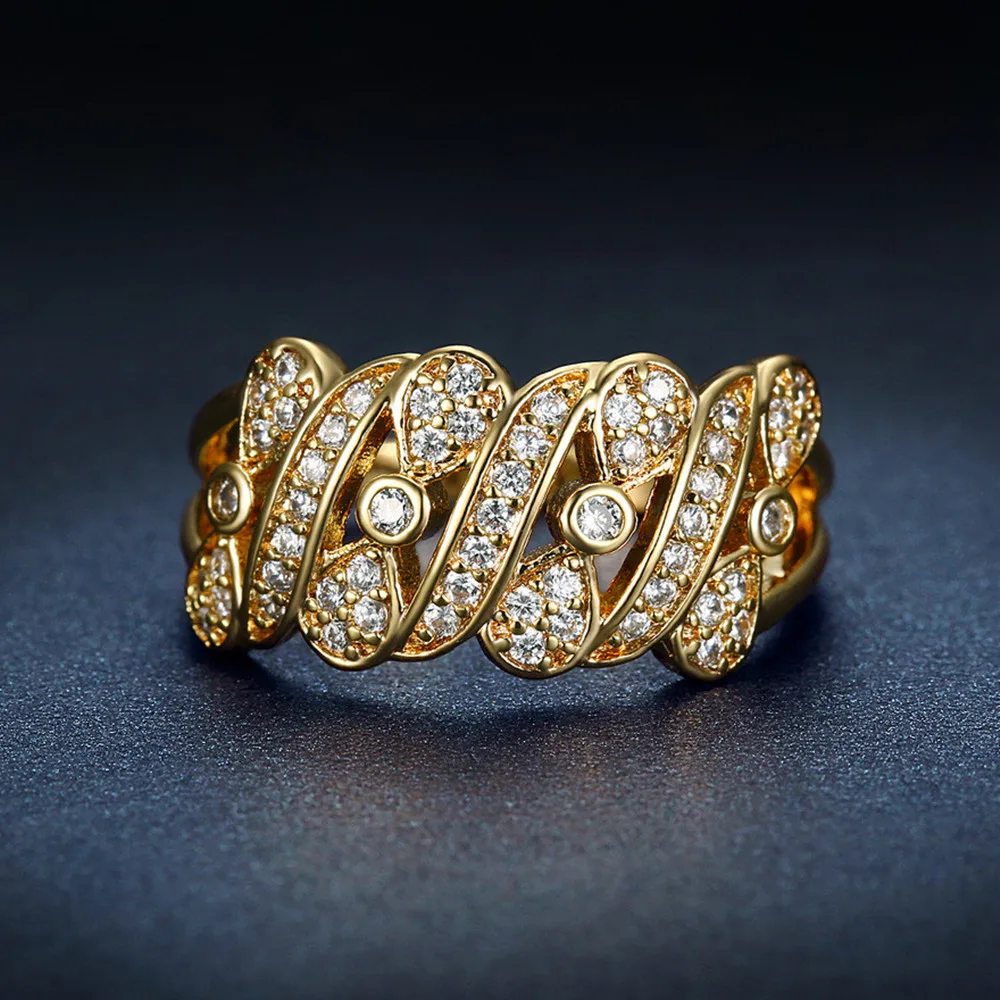 Кольца с драгоценными камнями из чистого циркона AAA для женщин, 18k золото, ювелирные изделия с кристаллами anillos mujer, бижутерия, модные аксессуары