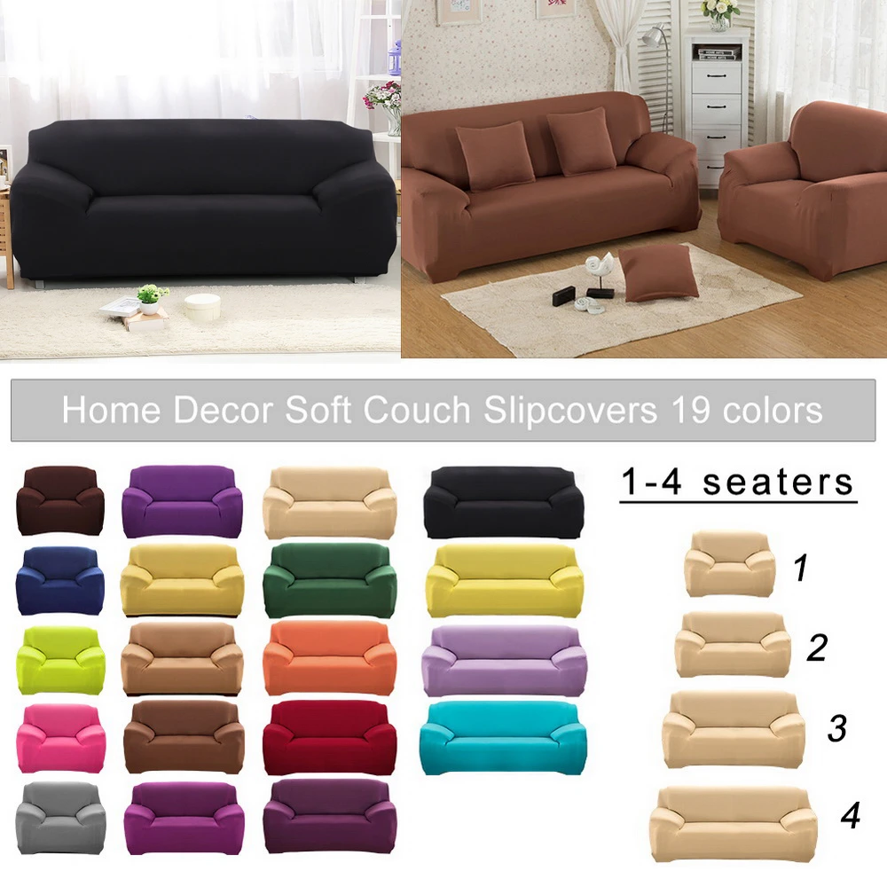 Funda de sofá elástica de Color sólido, 1/2/3/4 asientos, paquete ajustado,  antideslizante, Universal, funda de sofá|Funda de sofá| - AliExpress