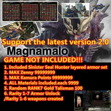 Monster Hunter Rise God Talisman Custom Unlock Digital Things Only Not Game Card Mod Save File Edit All Materials Money Items