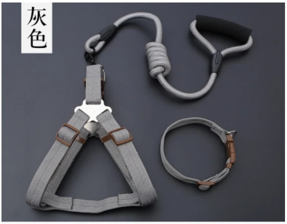 thumbnail image 1 of Juego de collares para perros pequeños, correa con hebilla ajustable, arnés para perros grandes, correa para caminar para chihuahuas, arnés para perros y mascotas, 1 of 5