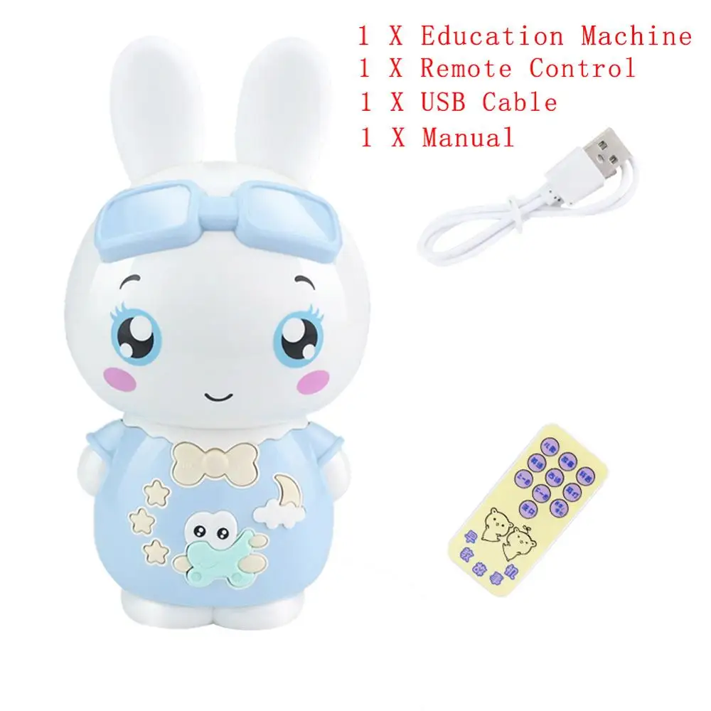 Blue Standard Мультяшный кролик обучающая машина, игрушка для раннего обучения детей сказочная машина легкая музыка электронные игрушки для детей рождественские подарки - Цвет: Blue Standard