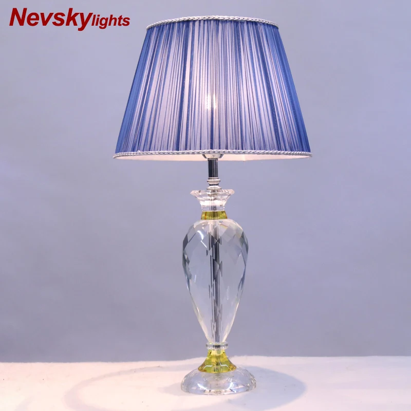 

Luxurious crystal Table Lamp Desk lights home decor crystal base modern home decoration table lamps bedroom blue lamp bedside