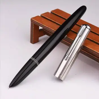 

Hero 616 Plus Black Fountain Pen Classic Ink Pen Fine Nib Silver Clip Business Stationery Office school supplies Writing Gift