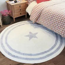 Круглый чистый белый цвет мягкий смешанный хлопок ковер, серый прикроватный коврик, коврик, Подушка для стула