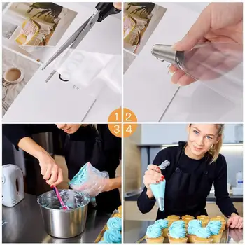 

22Pcs/Set Reusable Icing Piping Nozzles Set Pastry Bag Scraper Flower Cream Tips Baking Cup DIY Cake Decorating Tools