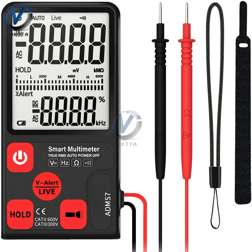 

3.5'' ADMS7 Portable Digital Multimet ADMS7CL 3-Line LCD Display Voltmeter With Voltage NCV Resistance Ohm Hz Tester