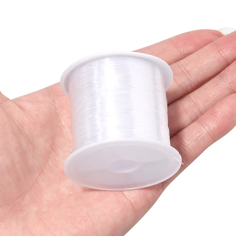 Fil de pêche en Nylon transparent Non extensible, 0.2 à 1mm, pour la fabrication de bijoux, 1 pièce