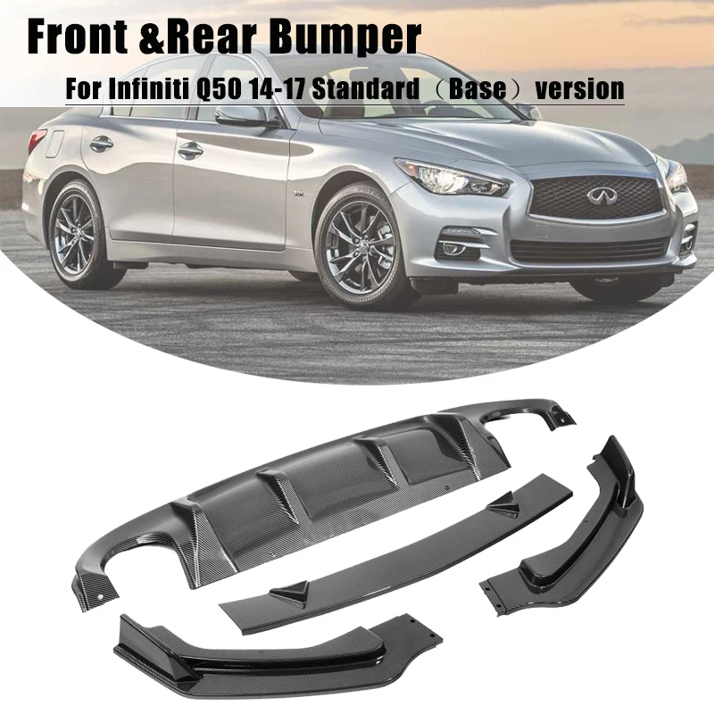 Parts & Accessories Carbon Fiber Color Front Bumper Lip Spoiler PP Base