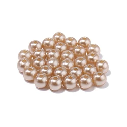 Colorful Acrylic Pearl Beads - 6mm 300Pcs (Light brown)