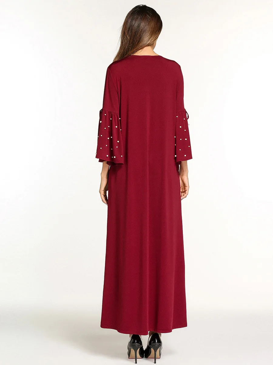 Ethnic Clothing Dubai Abayas For Women Muslim Dress With Beading Arab