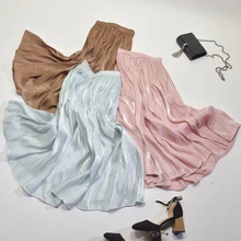 Женская Осенняя длинная юбка модный бренд наивысшего качества женские плиссированные юбки розовые женские юбки с высокой талией белые Faldas Saias Jupe