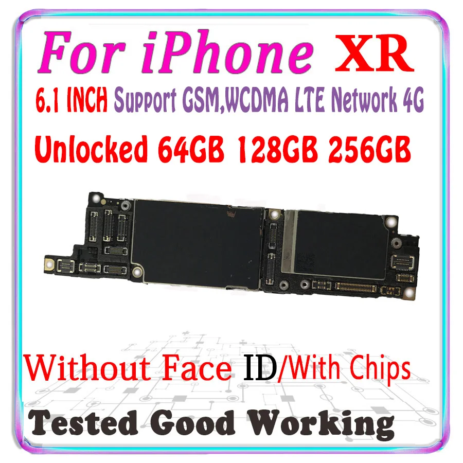 Оригинальная разблокированная материнская плата iCloud для iphone XR с распознаванием