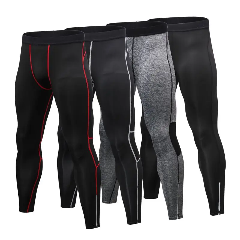 Men Anti-sweat Elastic Quick Drying Running Pants Sports Fitness Training Tights Trousers
