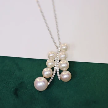 

MeiBaPJ New Fashion Real Natural Freshwater Pearl Butterfly Pendant Necklace 925 Sterling Silver Fine Wedding Jewelry for Women