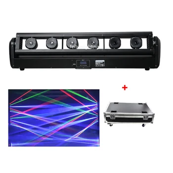 

E-2pcs+fly case Full rgb or single red green blue laser light 6 eyes 600mw laser light moving head bar
