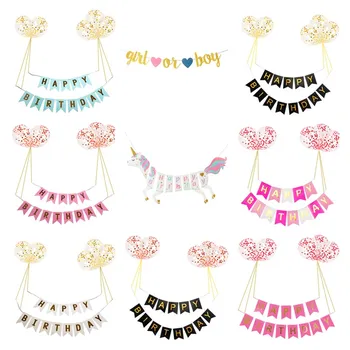 

6pcs Happy Birthday Banner Birthday Bunting Summer Party Decor Happy Birthday Decoration Banner Unicorn Banner Happy Birthday
