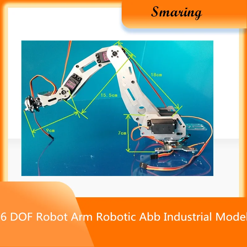 Metallo 6 Dof Robot Arm Robotic Abb Modello Industriale Manipolatore Meccanico A Sei Assi Fai Da Te Smart Toy Rotatary Base Progetto Didattico