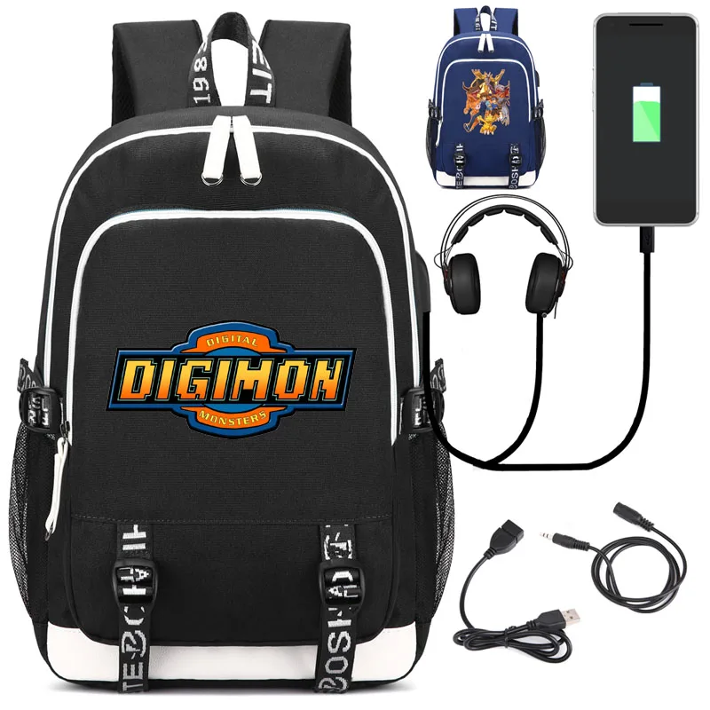 

digimons Backpack with USB Charging Port and Lock &Headphone interface for College Student Work Men & Women