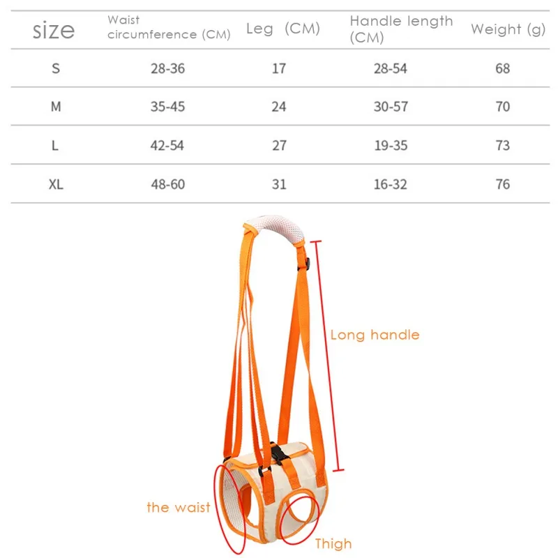 Pet Hind Leg Support Strap Oxford Cloth Breathable Double fixation Adjustable Assist Belt For Elder Dog