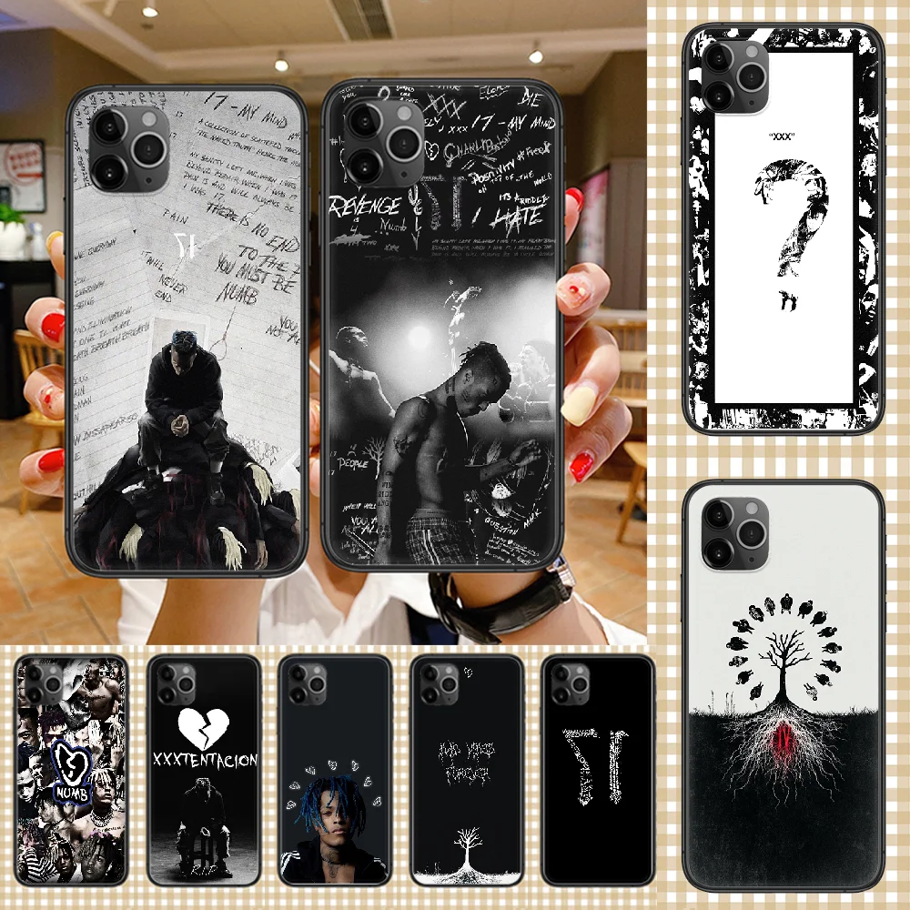 Чехол для телефона Rapper XXXTENTACION корпус iphone 5 5s se 2 6 6s 7 8 12 mini plus X XS XR 11 PRO MAX черный