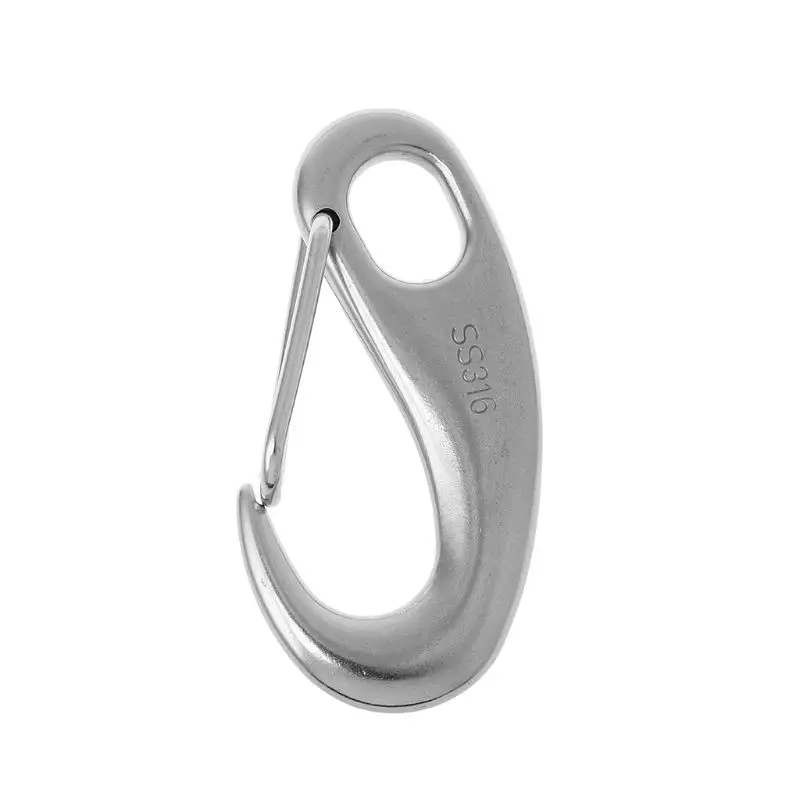 Boat Marine Stainless Steel Egg Shape Spring Snap Hook Clip Quick Link Climbing Carabiner