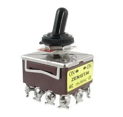 

AC 380V 15A on/on 4PDT 4P2T Toggle Switch with Waterproof Boot